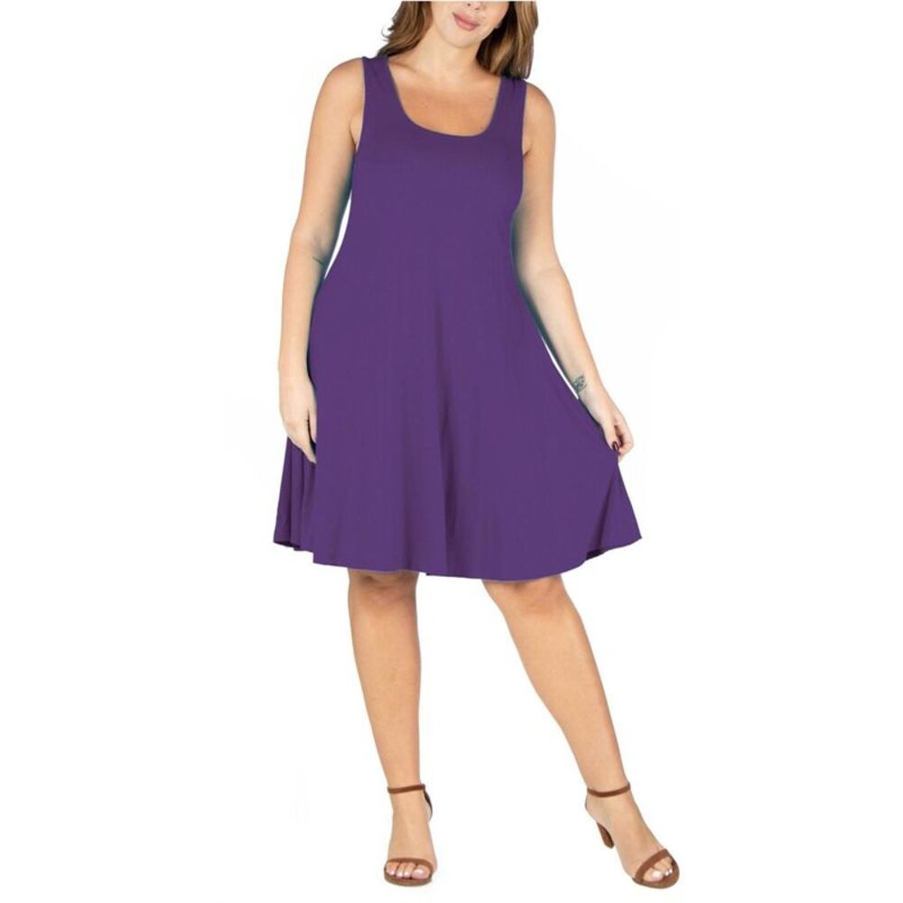 24seven Womens Plus Size Stretch Midi Dress, NWT